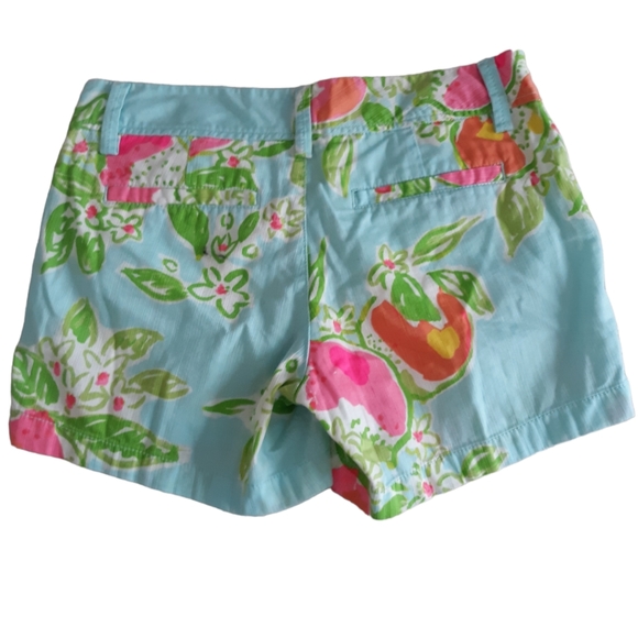 Lilly Pulitzer The Callahan Short Size 2 Pool Blue Pink Lemonade Floral - Picture 2 of 15